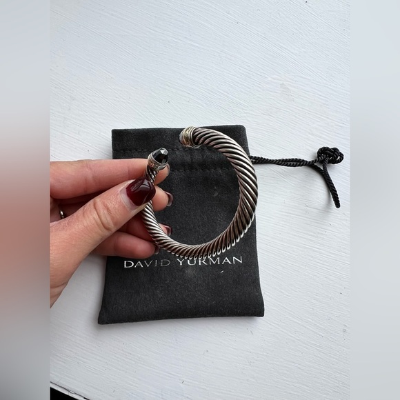 Sterling Silver with 14K Yellow Gold and Black Onyx, 7mm - Picture 4 of 8